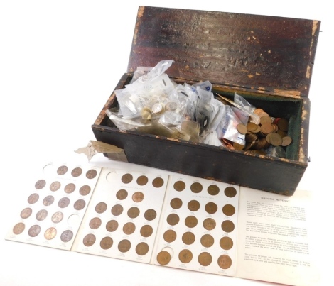 Various coins, pre decimal, George V, various Elizabeth II, a large quantity of various others, low denomination, 1889 Guernsey, other Victorian, low denomination, George III penny 1806, various half crowns, some decimal, fifty pence pieces, various other