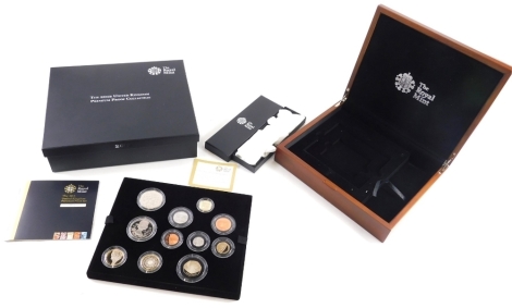 A Royal Mint 2012 United Kingdom premium proof coin set, number 2954, with paperwork, box and outer packaging.