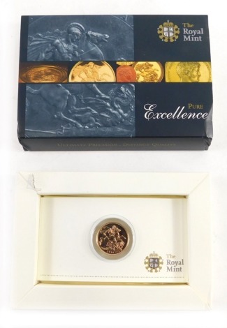 A Royal Mint Elizabeth II gold full proof sovereign, 2010, in outer case.