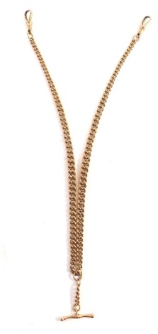 A 9ct gold graduated double Albert watch chain, 41cm long, 17.8g.