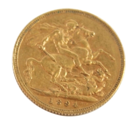 A Victorian gold full sovereign, 1894.