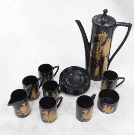 A Portmeirion Phoenix pattern part coffee service, to include cups, 9cm high, etc. printed marks beneath. (a quantity)