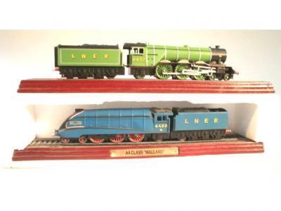 A scale model of the Mallard and another of the LNER Flying Scotsman