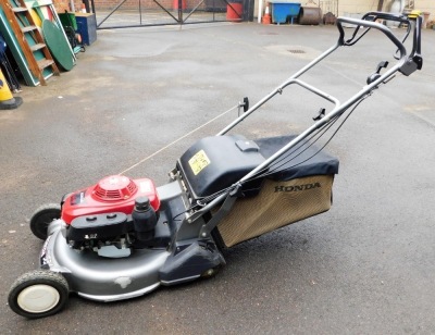 A Honda HRD536 petrol lawn mower.