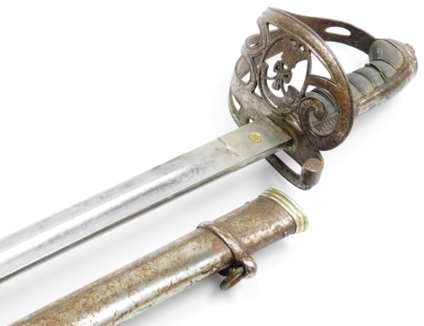 A Victorian 1827 pattern Rifle Officer's presentation sword, possibly for the Buckinghamshire Regiment, the blade marked J. Connor Buckingham, with scabbard, 99cm long.