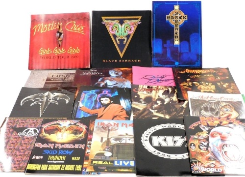 A collection of band tour programmes, to include Motley Crue: Red, White and Crue ... Better Live than dead 2005 tour, Dr Feel Good 1989/1990 tour, Girls, Girls, Girls 1989 tour, Black Sabbath: Headless Cross 1989 tour, 1990-1991 World tour, Alive 1996-19