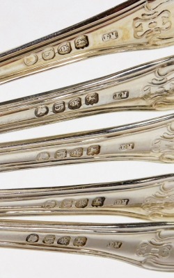 A set of five George III silver King's pattern dessert spoons, London 1817, 8.85oz. - 2