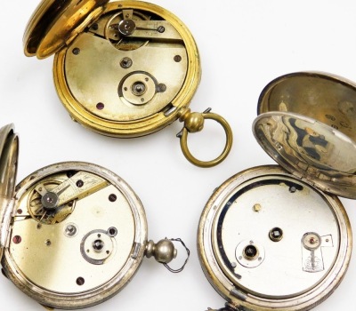 19thC and later silver cased pocket watches, pedometers and wristwatches, together with silver and other coinage, including Queen Victoria crowns 1887 and 1890. - 3