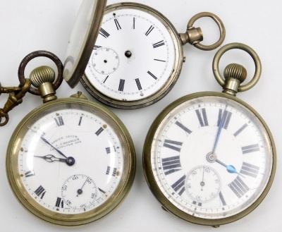 19thC and later silver cased pocket watches, pedometers and wristwatches, together with silver and other coinage, including Queen Victoria crowns 1887 and 1890. - 6