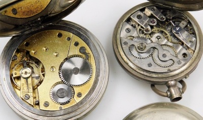 19thC and later silver cased pocket watches, pedometers and wristwatches, together with silver and other coinage, including Queen Victoria crowns 1887 and 1890. - 7