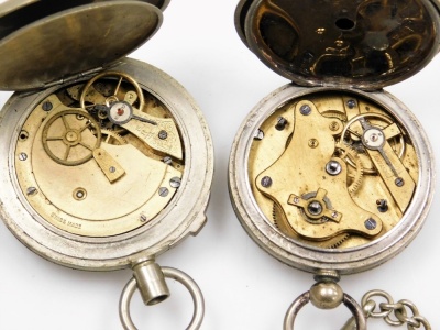 19thC and later silver cased pocket watches, pedometers and wristwatches, together with silver and other coinage, including Queen Victoria crowns 1887 and 1890. - 10