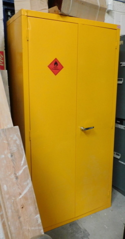 A 6ft steel flammable material cabinet. To be sold upon instructions from Grantham Ceilings & Interiors Ltd (in proposed liquidation), viewing and collection is from their premises at Ellesmere Business Park, Swingbridge Road, Grantham NG31 7XT.