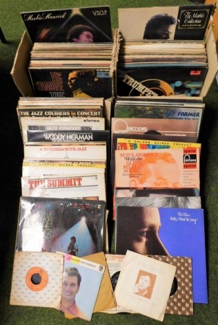 LP records, to include jazz, musicals, orchestral, artists to include Sammy Davis Junior, Hildegard Knef, Chris McGregor, Oscar Peterson, etc. (2 boxes)