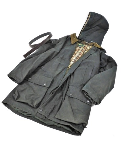 A Hoggs country jacket, with hood and belt, size medium.