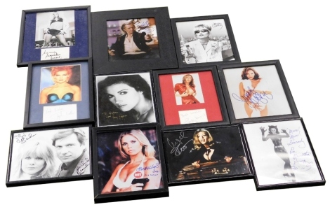 A group of photographic prints, bearing signatures, to include Joanna Lumley, Patsy Kensit, Jane Seymour, Jennifer Lopez, etc. (a quantity)