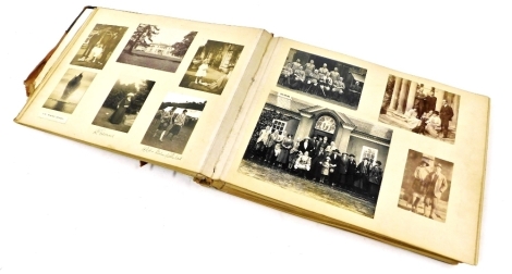 An early 20thC photograph album of Stubton Hall, showing interior and exterior shots, visitors, hunting sports and military photographs.