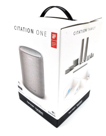 A Harman Kardon Citation One wireless speaker, boxed.