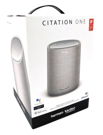 A Harman Kardon Citation One wireless speaker, boxed.