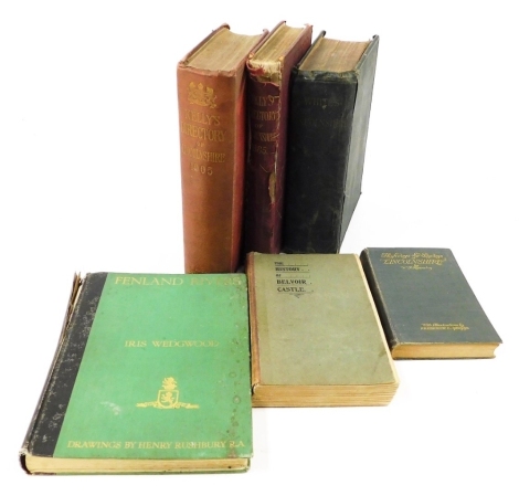 Books on Lincolnshire; White's Lincolnshire 1882, Kelly's Directory of Lincolnshire 1885 and 1905, Iris Wedgwood; Fenland Rivers, Rev. Irvin Eller, The History of Belvoir Castle, and WF Rawnsley, Highways and Byways in Lincolnshire. (6)