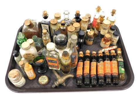 Antique and vintage ointments and medicines, including Stothert's Syrup of Figs, Parkinson's Head and Stomach Pills, Cresolene, and Carters Glycerine, some empty bottles, etc. (a quantity)