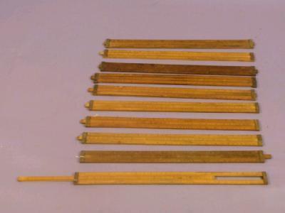 Ten ullage slide rules