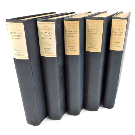 The Reverend James Woodforde: The Diary of a Country Parson, five vols., edited by John Beresford, published by The Oxford University Press, London 1924.