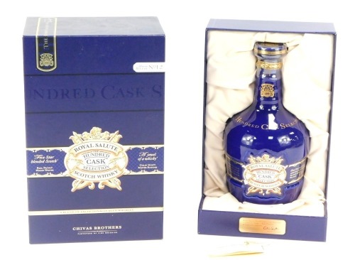 A Royal Salute The Hundred Cask Selection Scotch Whisky, in presentation box and case.