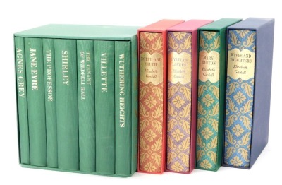 Bronte (Charlotte, Emily & Anne). The Complete Novels, illustrated with wood engravings, 7 vols, gilt tooled green cloth, with slip case, published by The Folio Society 1991, Gaskell (Elizabeth), Sylvia's Lovers, Wives and Daughters, North and South, Mary