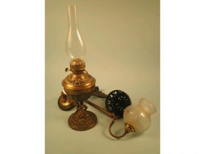 A Victorian style brass oil lamp