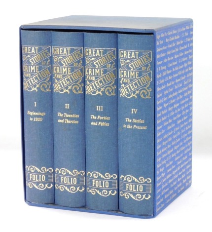 Great Stories Crime and Detection, Beginnings in 1920, 20s/30s, 40s/50s, 60s to present, 4 volumes in slip case published by the Folio Society.