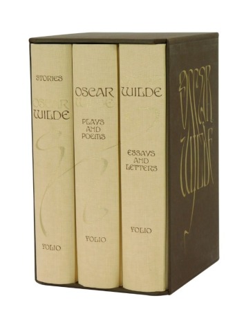 Wilde (Oscar). Stories, Plays and Poems, Essays and Letters, 3 volumes in slip case published by the Folio Society.