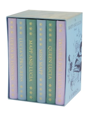 Benson (E F). Lucia in London, Lucia's Progress, Mapp and Lucia, Miss Mapp, Queen Lucia, Trouble for Lucia. 6 volumes in slip case published by The Folio Society.
