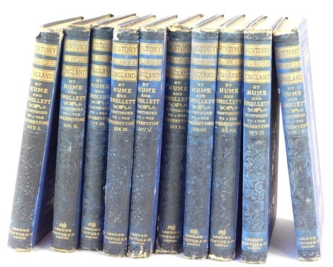 Hume & Smollett. The History of England, London Virtu & Co Publishing, blue boards, with gilt stencilling with many plates and maps. (10 volumes)