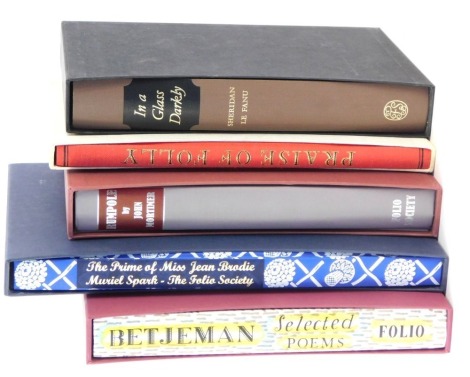 Betjeman (John). Selected Poems and various others, Rumpole, Praise of Folly, In a Glass Darkly, five volumes in slip cases published by The Folio Society. (5)