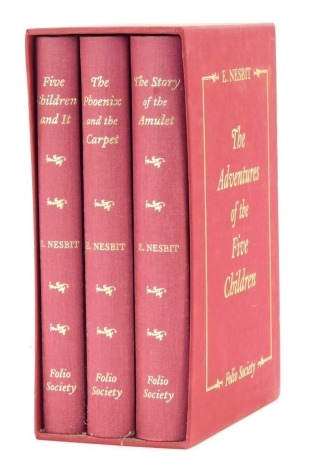 Nesbit (E). The Story of Amulet, The Phoenix and the carpet, Five Children and It, three volumes in slip case published by The Folio Society.