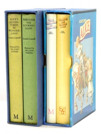 Carroll (Lewis). Alice's Adventures in Wonderland, and Through The Looking Glass and McMillan Alice, two in slip case. (2)