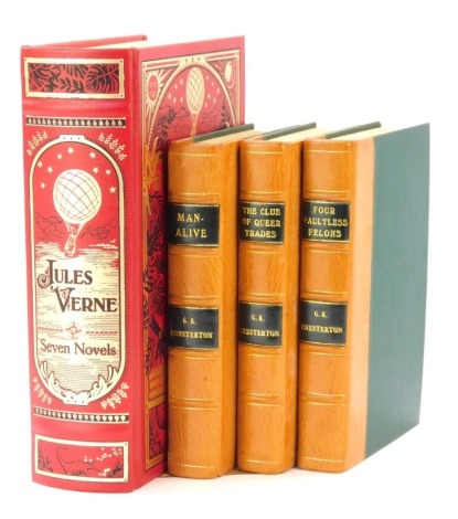 Verne (Jules). Seven Novels, Barnes & Noble Publishing, and Chesterton (G K). The Club of Queer Trades, three volumes in later brown and green boards. (4)