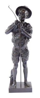 Adolphe-Jean Lavergne (1852-1901). Le Pecheur, bronze, 48cm high.