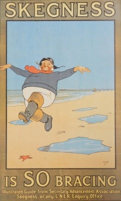 A Skegness Is So Bracing LNER advertising poster, 61cm x 37cm.