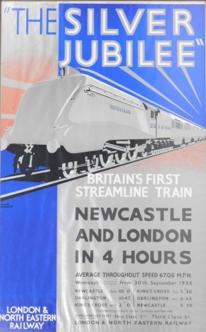 An LNER Silver Jubilee advertising poster, 76cm x 48cm, framed.