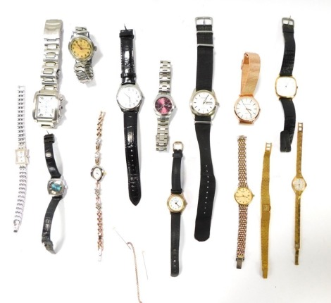 A group of wristwatches, to include Rotary, lady's wristwatches, Lorus and others. (1 tray)