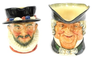 Two Royal Doulton large character jugs, Beefeater, and Parson Brown.