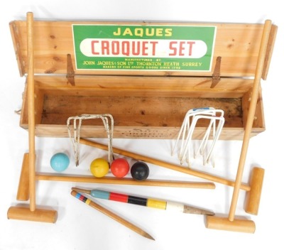 A Jaques croquet set, in a metal bound case. - 2