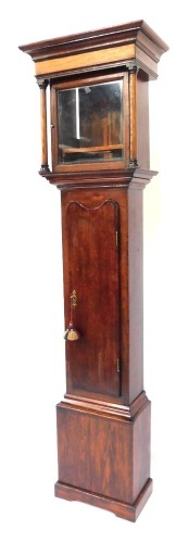 A 19thC mahogany longcase clock case, 201cm high, 56cm wide, 30cm deep.