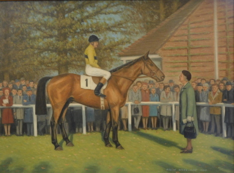 Robin Wheeldon (b.1945). Arkle, oil on board, signed and dated 1980, 45cm x 63cm.