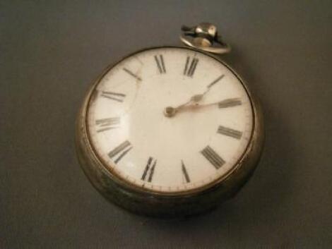 A mid 18thC silver pocket watch by James Thristle of Williton