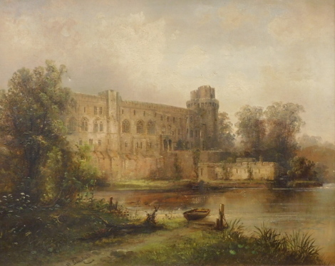 A. Sinclair (19thC School). Stream before castle ruin, oil on canvas, signed, 41cm x 48cm.