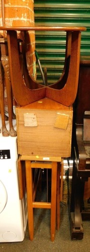 A coffee table, pot cupboard and a drop leaf table. (3)