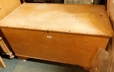 A pine blanket box.