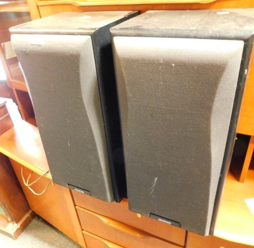 A pair of Kenwood speakers.